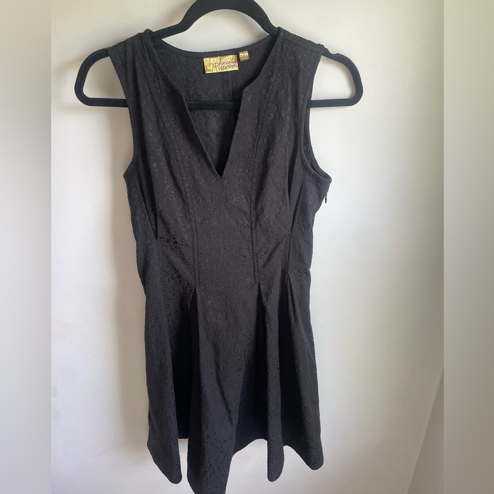 Princess Vera Wang Peplum Black Lace Cocktail Wedding Guest Dress Size 5 (J)